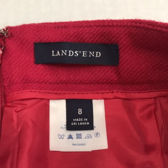 Lands end cranberry rose wool Aline skirt size 8 - Picture 3 of 10